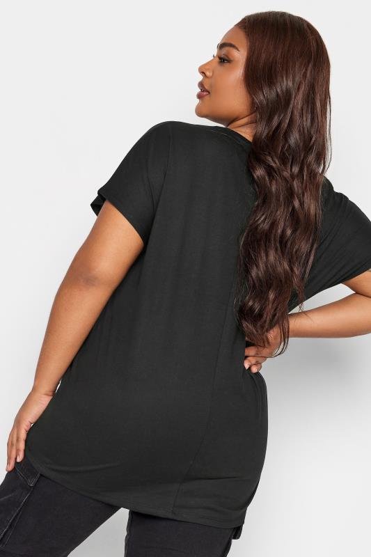 YOURS Plus Size Black Cut Out 'Spirit of the People' Slogan Tee | Yours Clothing 4