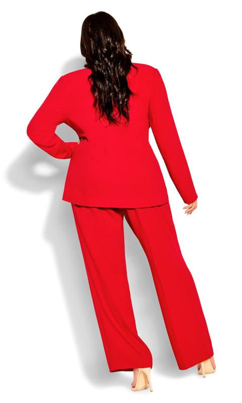 Evans Bright Red Wide Leg Trousers 5