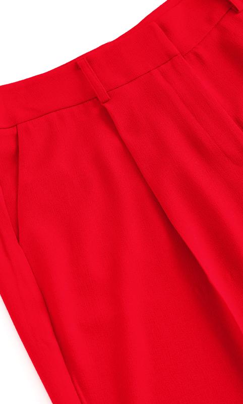 Evans Bright Red Wide Leg Trousers 8