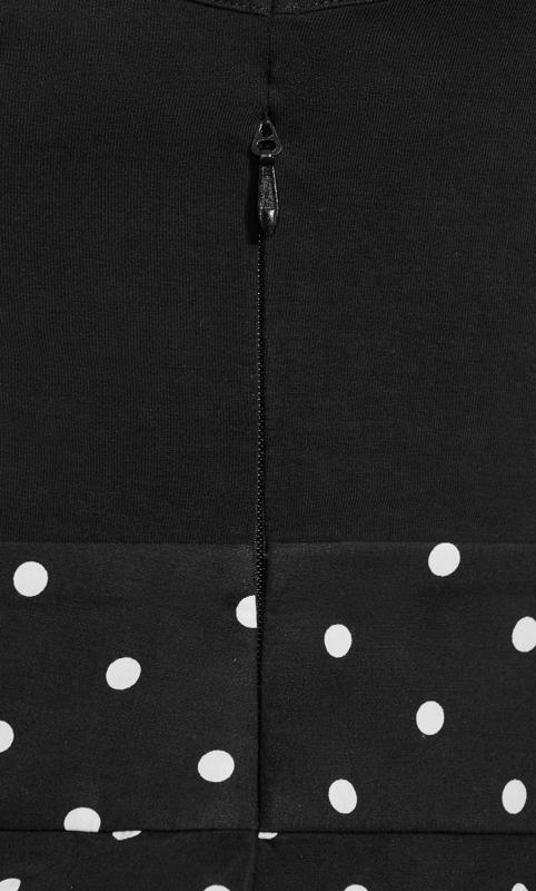 Evans Black Polka Dot Midi Dress 6