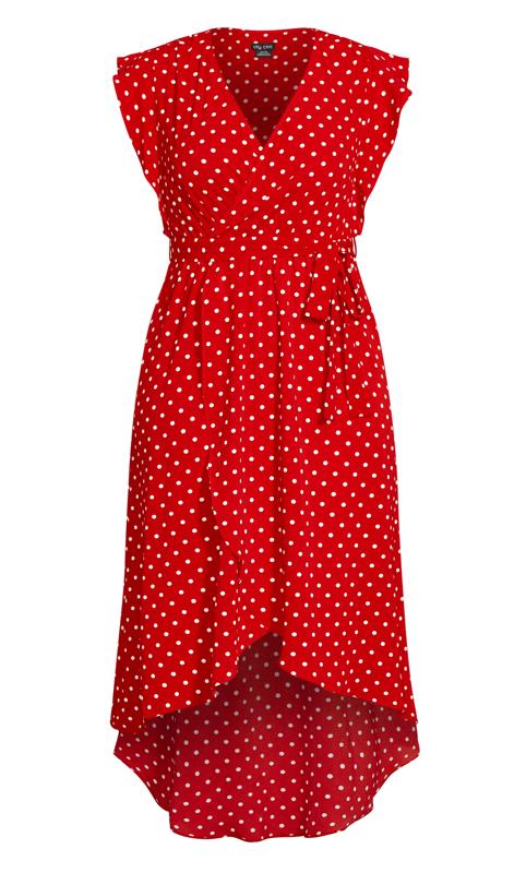 Evans Red Polka Dot Wrap Midaxi Dress 3