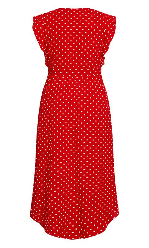 Evans Red Polka Dot Wrap Midaxi Dress 4