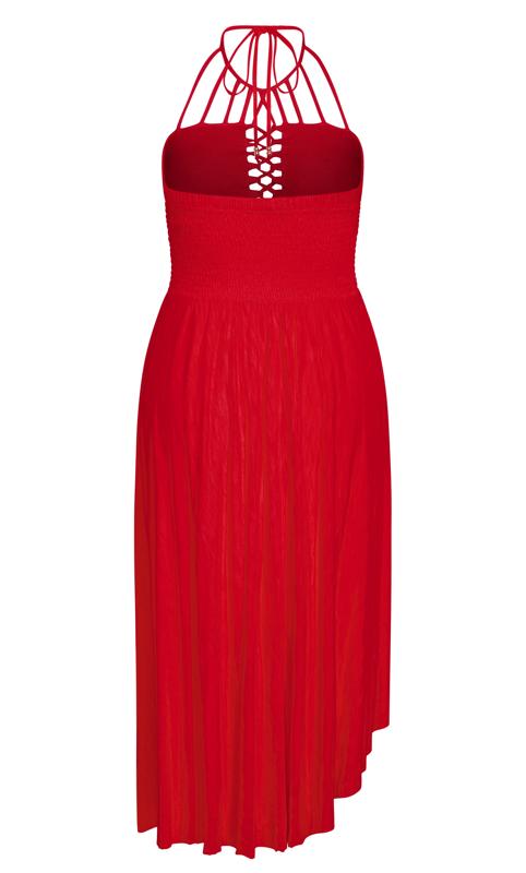 Evans Red Plait Detail Maxi Dress 4