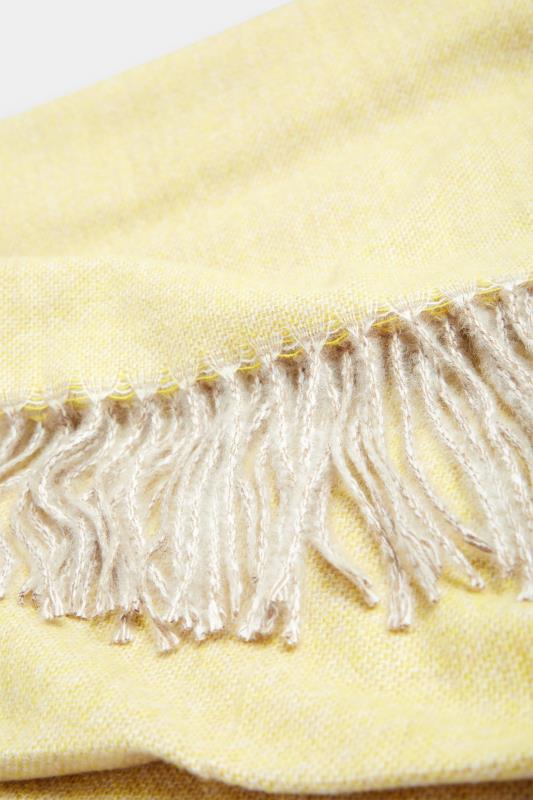 Yellow Tassle Trim Scarf | Yours Clothing 3