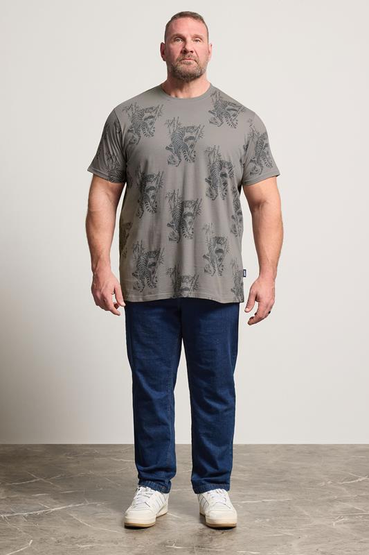 BadRhino Big & Tall Grey Tiger Graphic T-Shirt | BadRhino 1