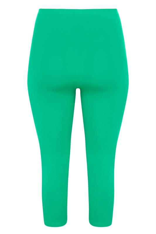 YOURS FOR GOOD Curve Bright Green Cropped Leggings 5