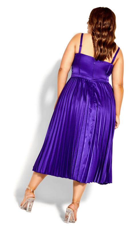 City Chic Purple Satin Corset Midi Dress 4