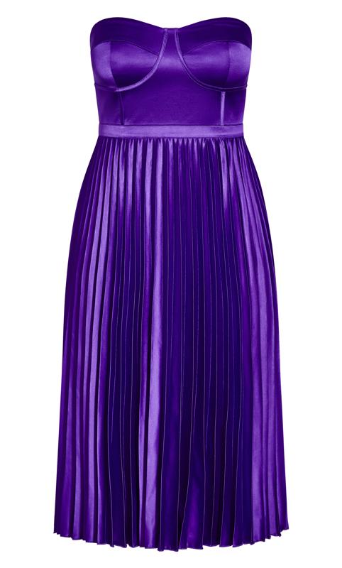 City Chic Purple Satin Corset Midi Dress 5