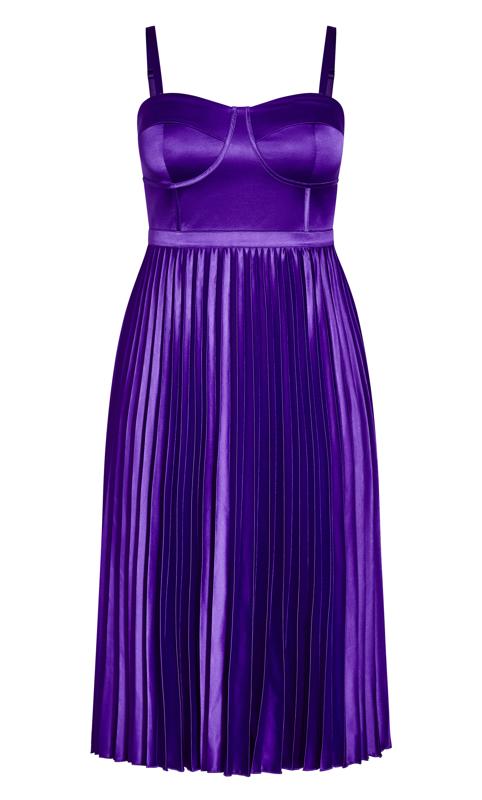 City Chic Purple Satin Corset Midi Dress 7