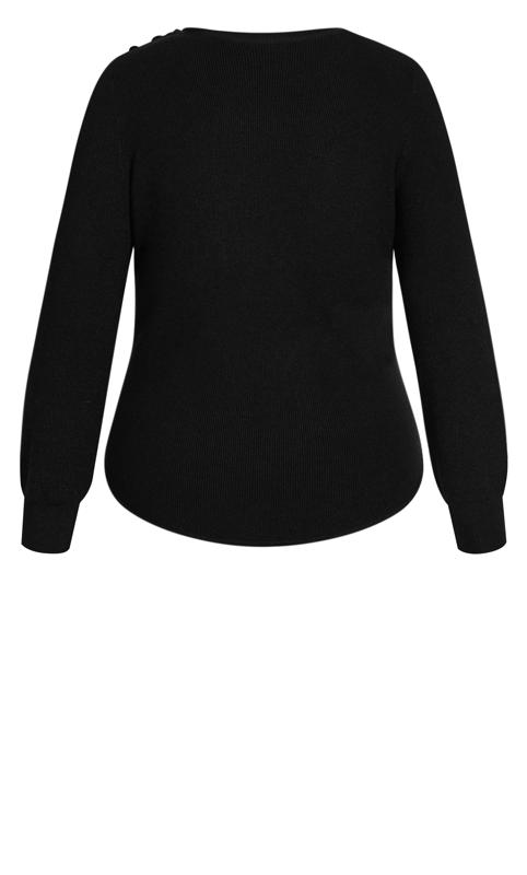 Evans Black Ribbed Jumper With Tie Front 5