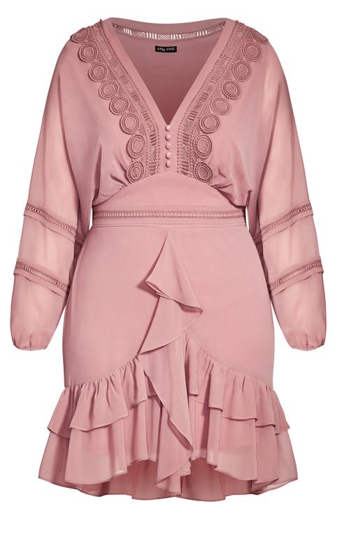 Evans Pink Chiffon Ruffle Hem Mini Dress 4