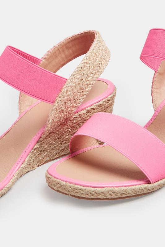 Pink Espadrille Wedges In Wide E Fit & Extra Wide EEE Fit | Yours Clothing  5