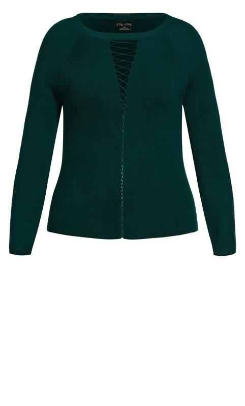 City Chic Green Cut Out Jumper 7
