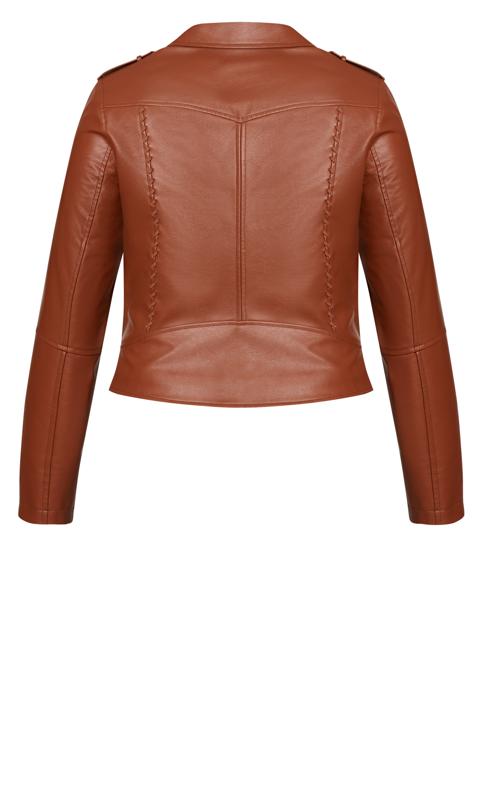 Evans Brown Faux Leather Biker Jacket 7