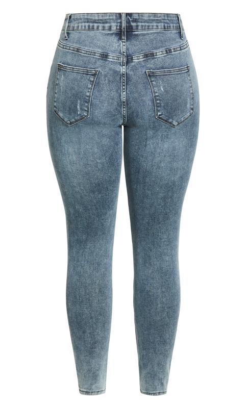 Evans Blue Ripped Skinny Jeans 4