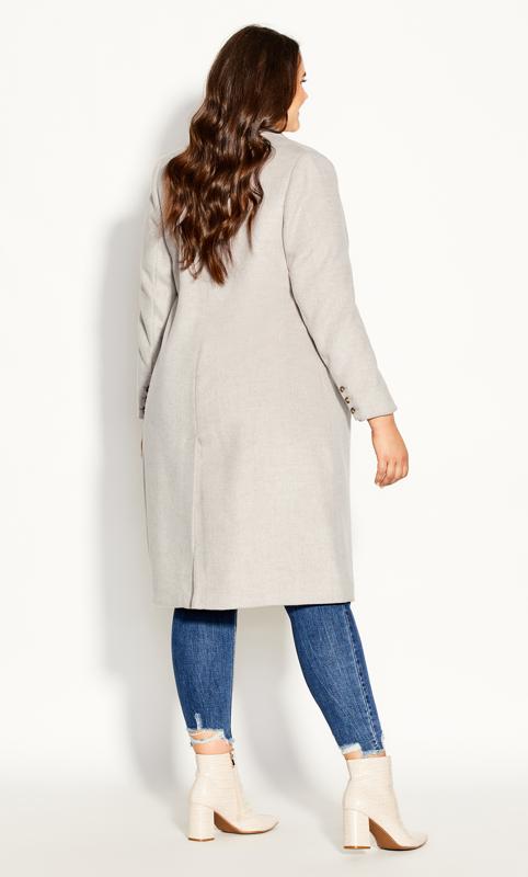 EVANS Plus Size Beige Brown Longline Wool Blend Coat | Evans  4