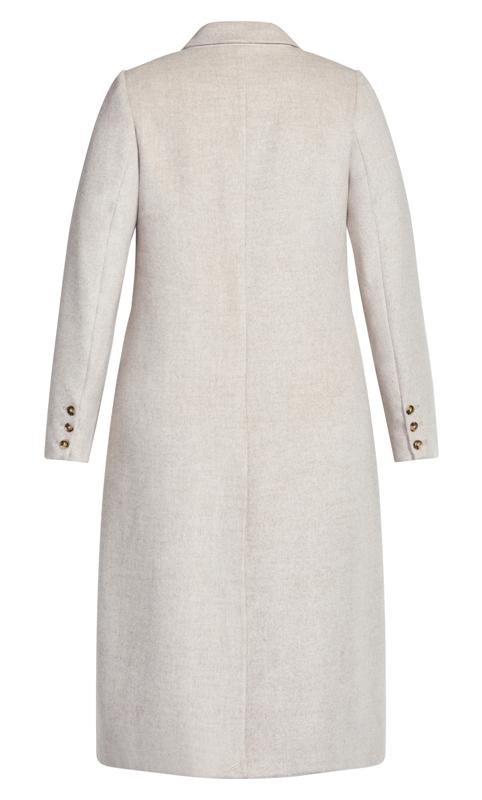 EVANS Plus Size Beige Brown Longline Wool Blend Coat | Evans  6