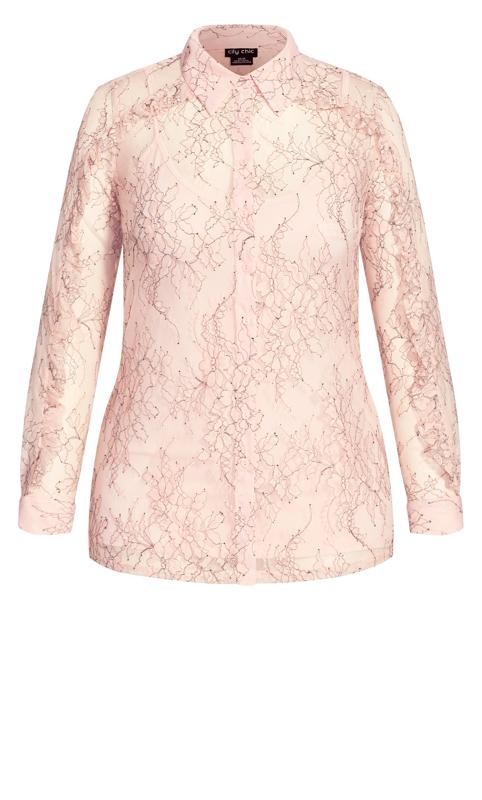 Evans Pink Ruffled Lace Top 6