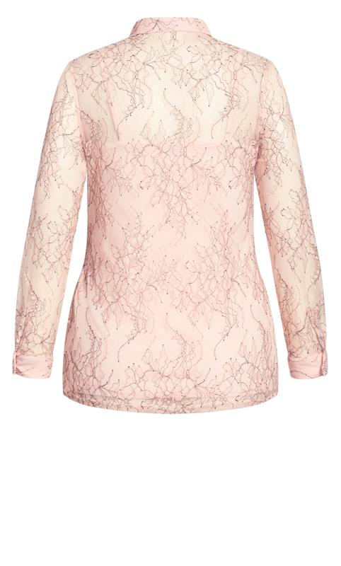 Evans Pink Ruffled Lace Top 7