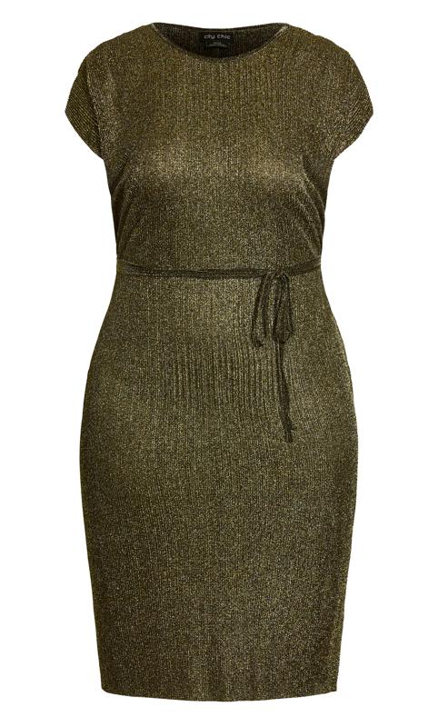 Luxe Shine Bronze Short Sleeve Midi Dress 5