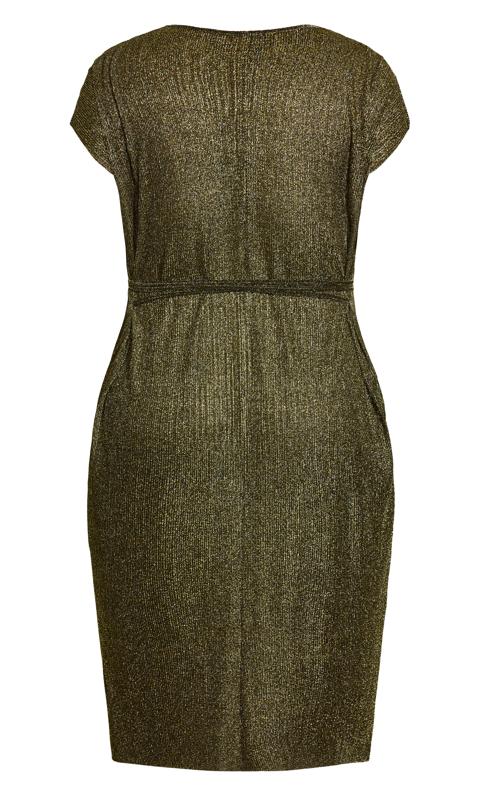 Luxe Shine Bronze Short Sleeve Midi Dress 6