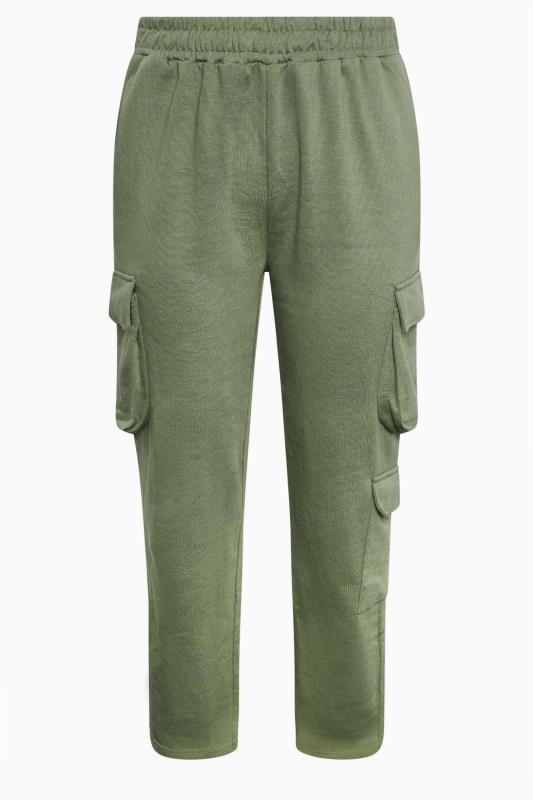 YOURS Plus Size Khaki Green Straight Leg Cargo Joggers | Yours Clothing 5