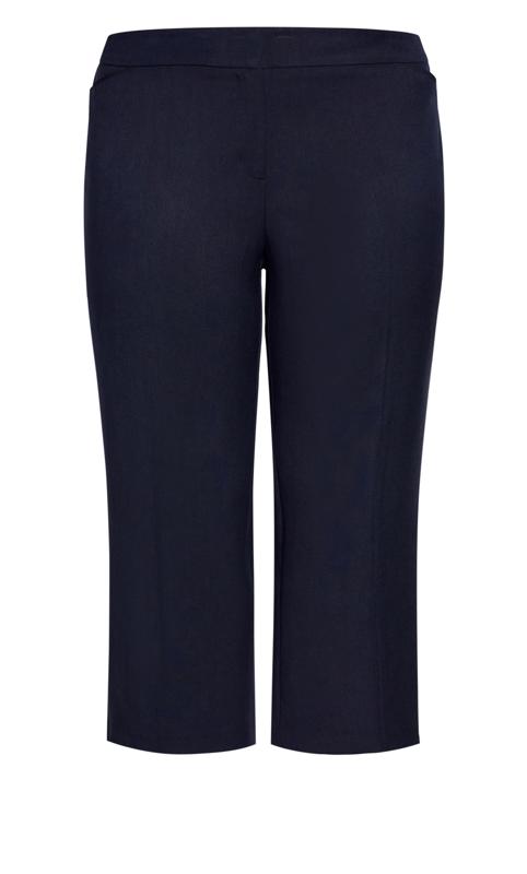 Evans Navy Blue Cropped Formal Trousers 6