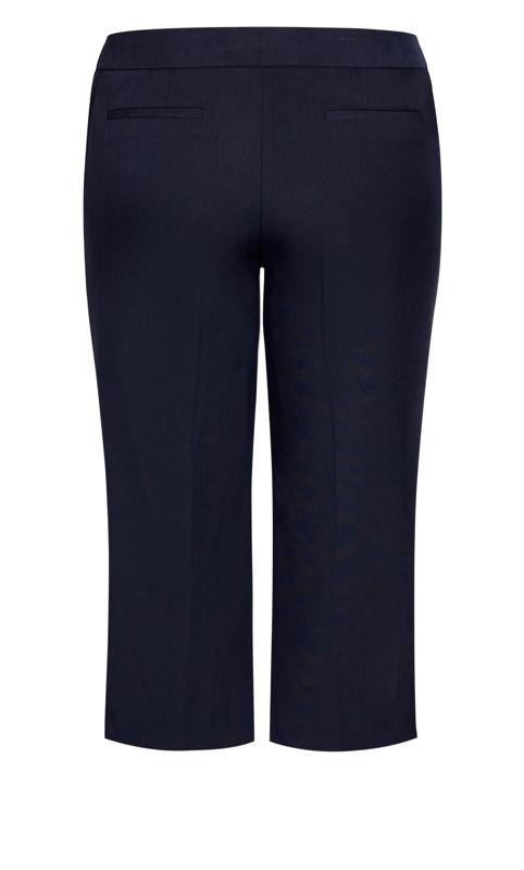 Evans Navy Blue Cropped Formal Trousers 7