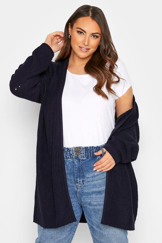 Curve Navy Blue Essential Knitted Cardigan_A.jpg