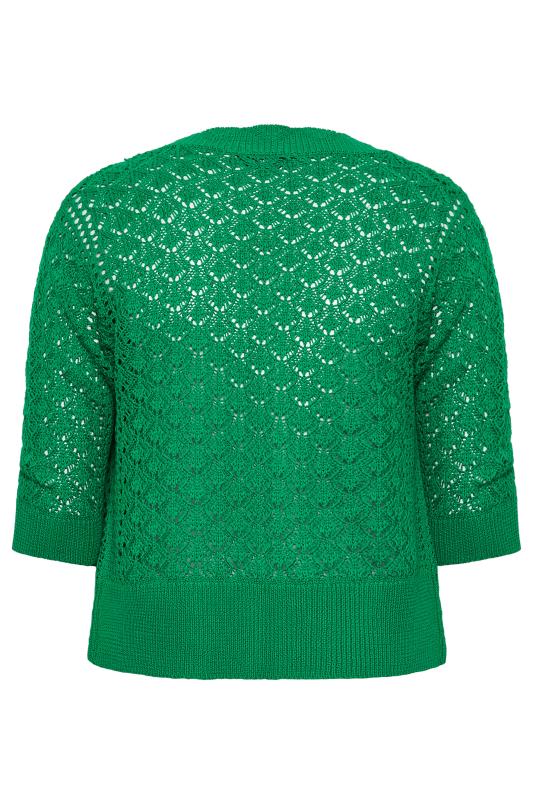 YOURS Plus Size Green Pointelle Tie Up Shrug | Yours Clothing 7