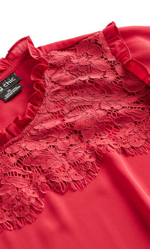 Evans Red Lace Angel Elbow Sleeve Top 6