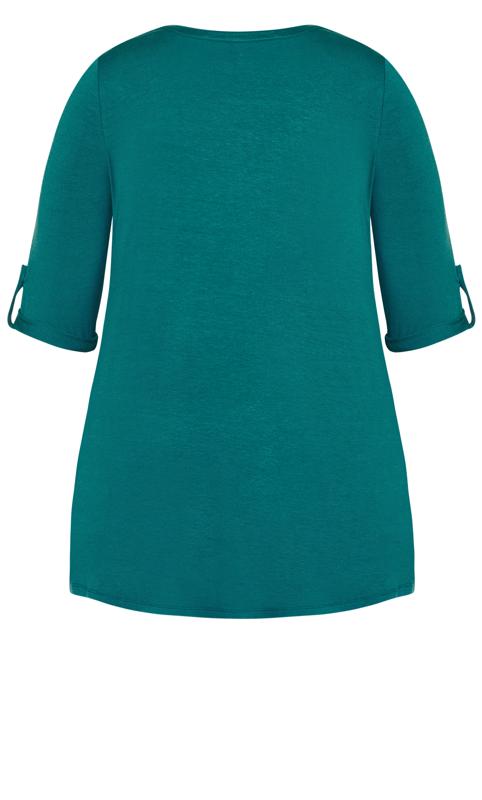 Avenue Blue Zip Front Knitted Tunic 6