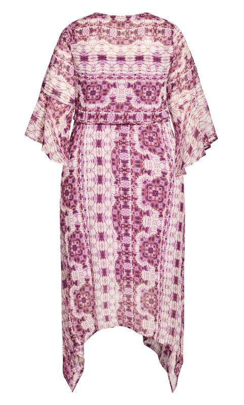 Evans Pink Tile Print Hanky Hem Dress 5