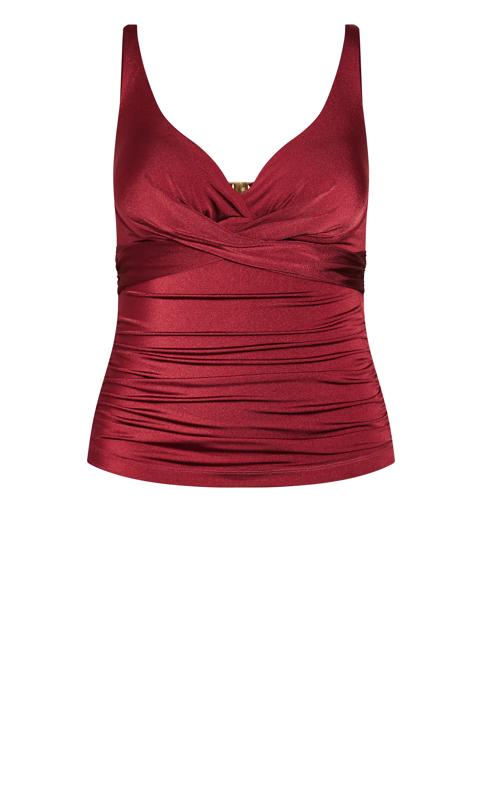 Evans Red Twisted Front Tankini Top 4