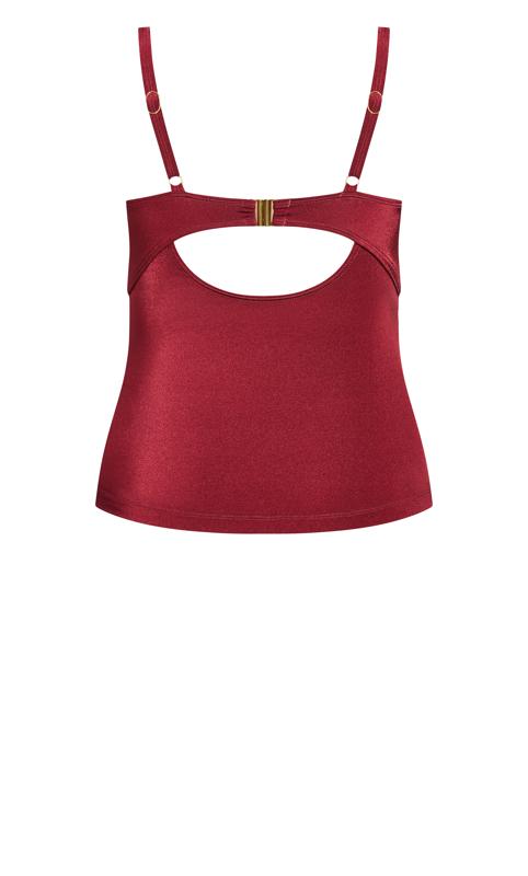 Evans Red Twisted Front Tankini Top 5