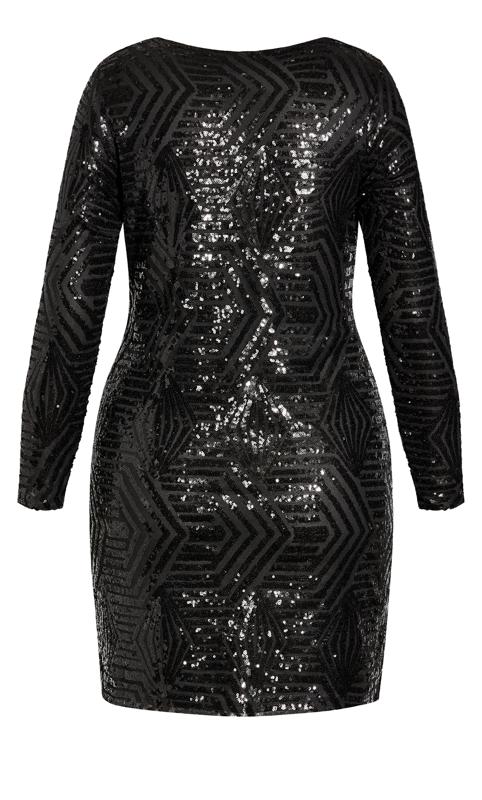 Evans Black Geometric Sequin Mini Dress 5