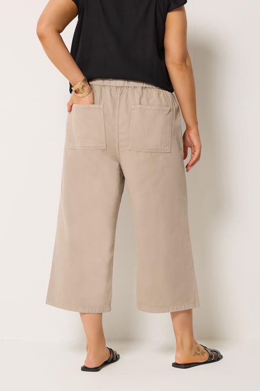 YOURS Plus Size Natural Brown Cropped Denim Trousers | Yours Clothing 2