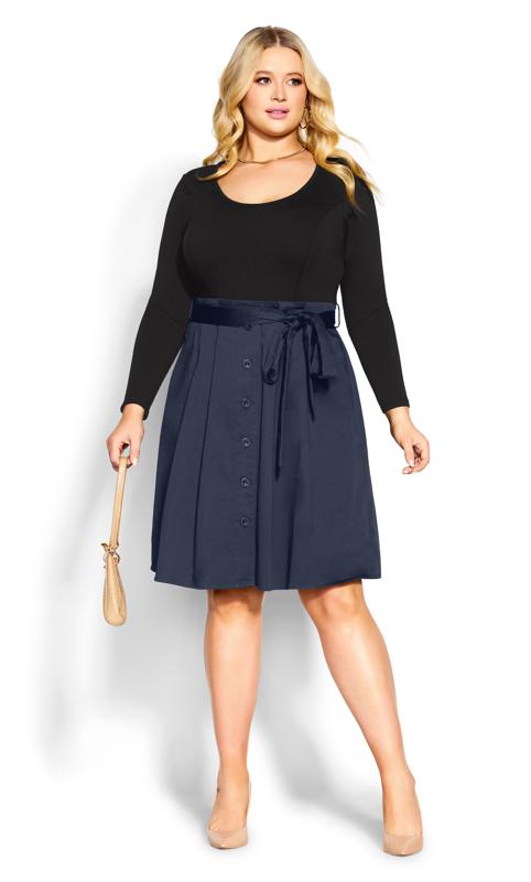 Plus Size  City Chic Navy Uptown Girl Dress