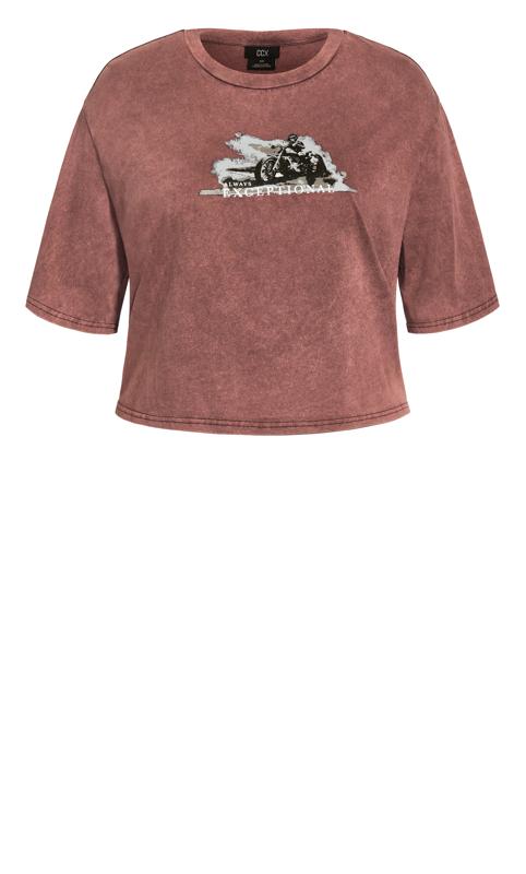 Evans Red Acid Wash Graphic Print T-Shirt 5