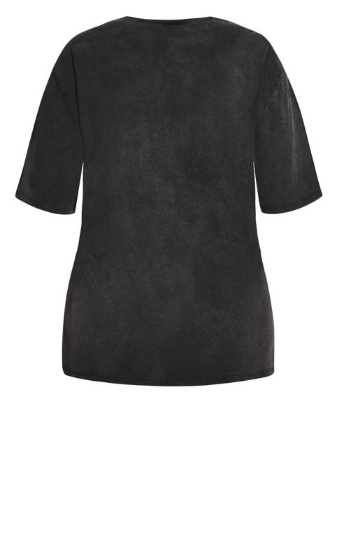 Evans Black Wash 'Santa Cruz' Glitter Embellished T-Shirt 8