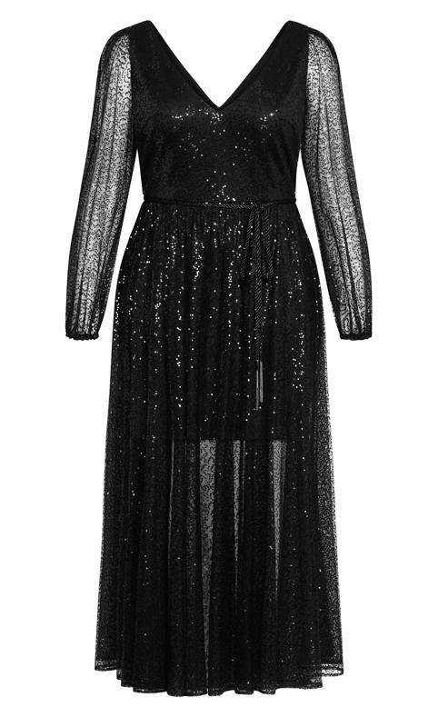 Black Sequin Starry Nights Luxe Maxi Dress 4