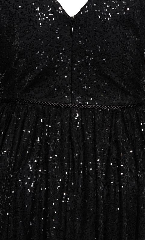 Black Sequin Starry Nights Luxe Maxi Dress 6