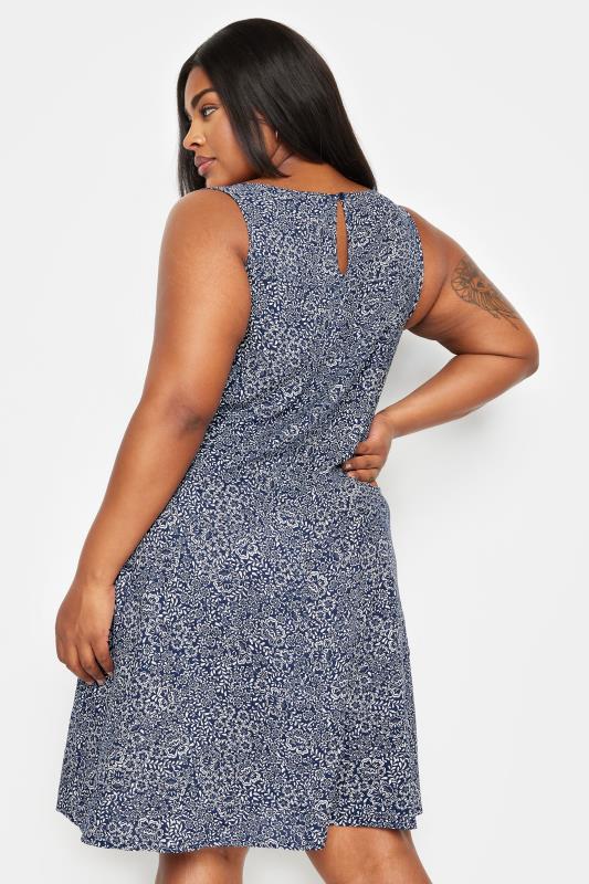 YOURS Plus Size Navy Blue Paisley Print Swing Dress | Yours Clothing 3