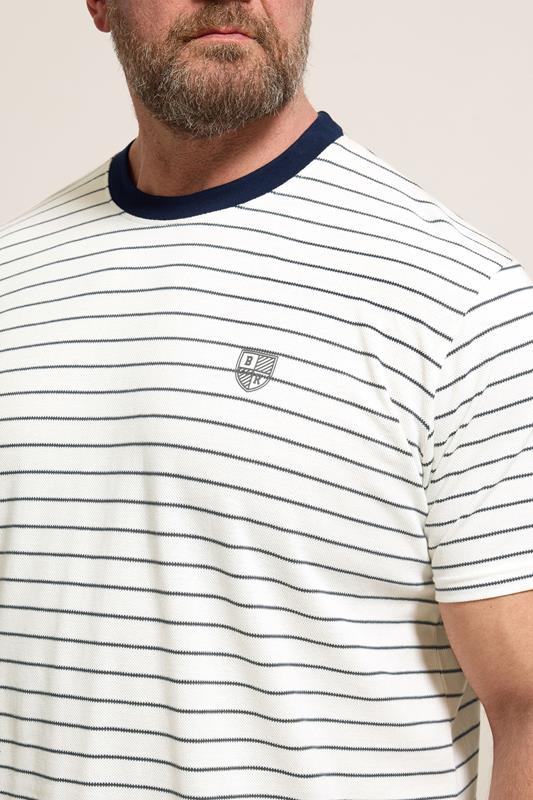 BadRhino Big & Tall Off-White Stripe Pique T-Shirt | BadRhino 4