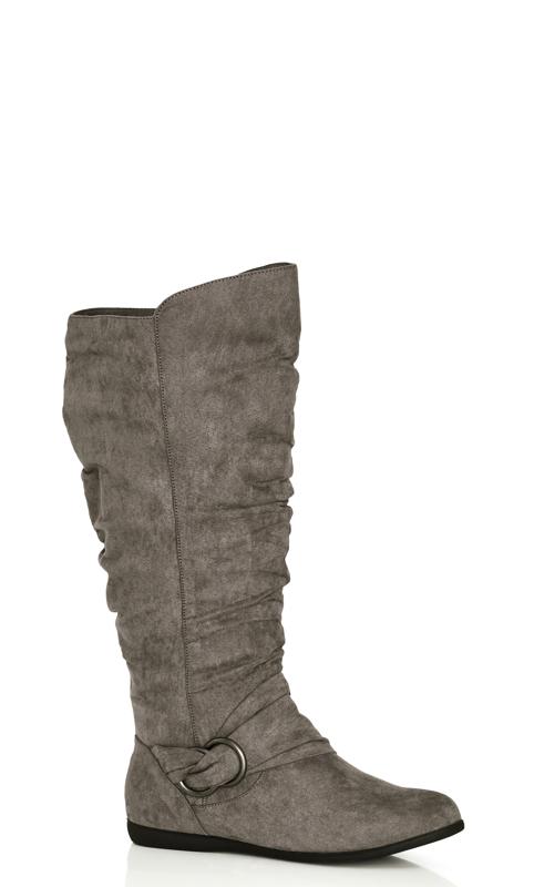  Grande Taille CloudWalkers Grey WIDE FIT Sasha Tall Boot
