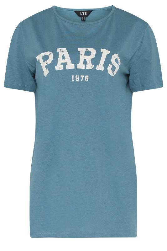 LTS Tall Blue 'Paris' Print Graphic T-shirt | Long Tall Sally 5