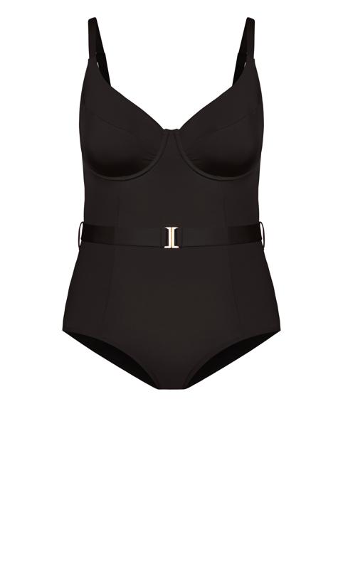 Evans Black Underwired Belted Swimsuit 3