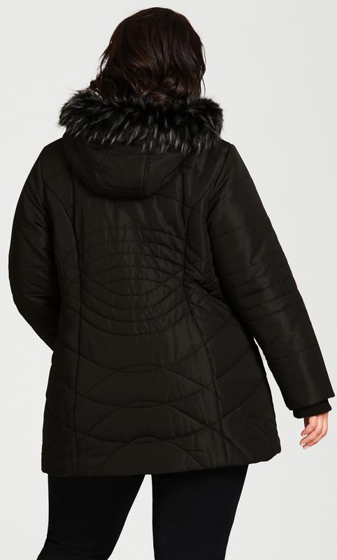 EVANS Plus Size Black Quilted Puffer Coat | Evans  5