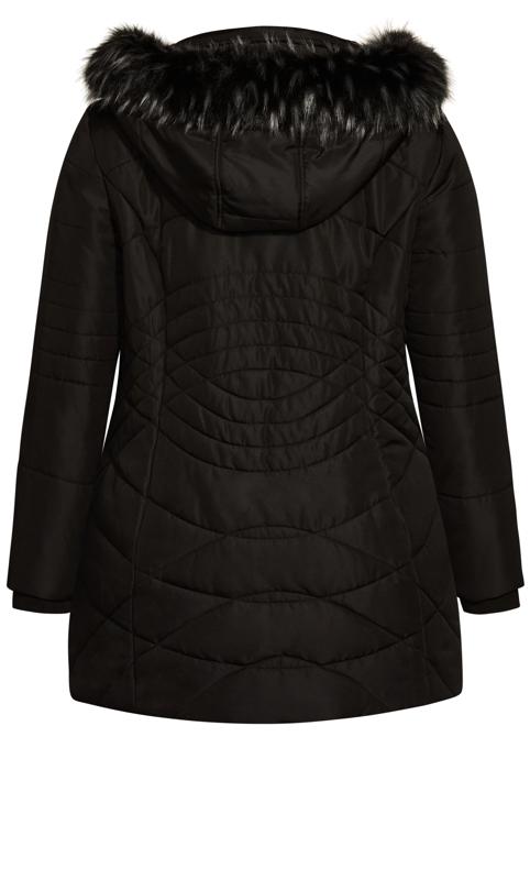 EVANS Plus Size Black Quilted Puffer Coat | Evans  9