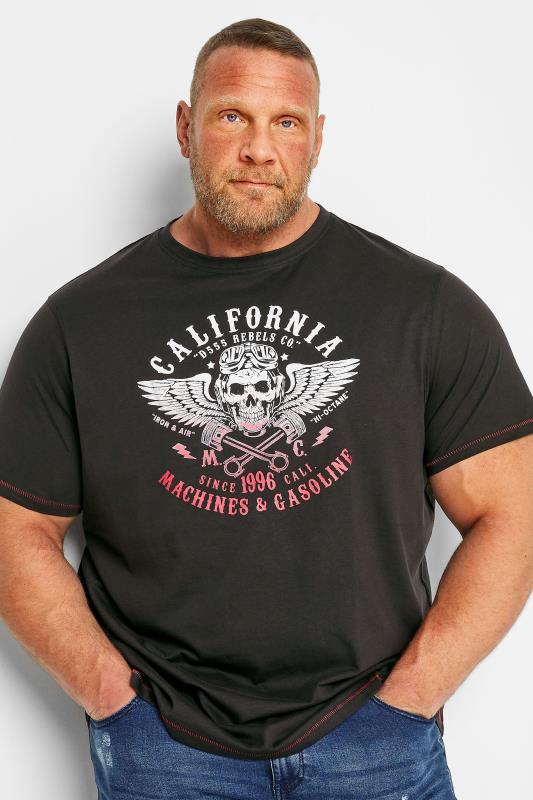 D555 Big & Tall Black California Skull T-Shirt | BadRhino 1